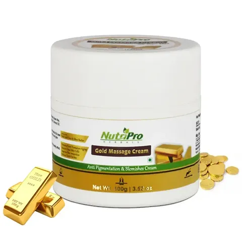 Nutripro Gold Massage Cream For All Skin Type 100 Gm With Vitamin E Almond Oil Apple Extract Paraben Free Cruelty Free Vegan
