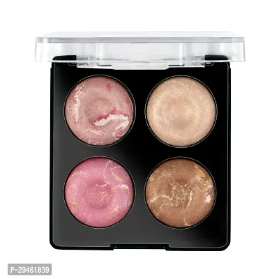 Mars 4 Color Glow O Clock Blusher And Highlighter Kit, Multicolor (Fp02-01) (Multicolor)