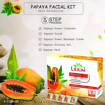 Lilium Papaya Facial Kit, 60g with Multifunction 5in1 Massager-thumb2