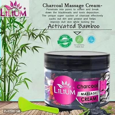 Lilium Activated Bamboo Charcoal Face  Body Massage Cream For Detoxifies Skin, 250g-thumb3