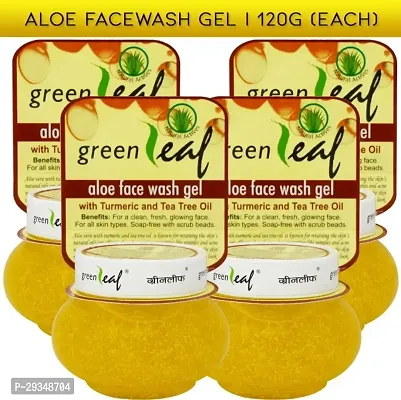 Greenleaf Aloe Gel 120 G Each Pack Of 4 Face Wash 480 G-thumb0