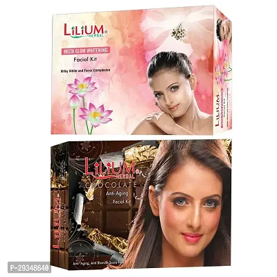 Lilium Chocolate And Whitening Facial Kit For Extra Whitening And Smoothness 80 Grams Each