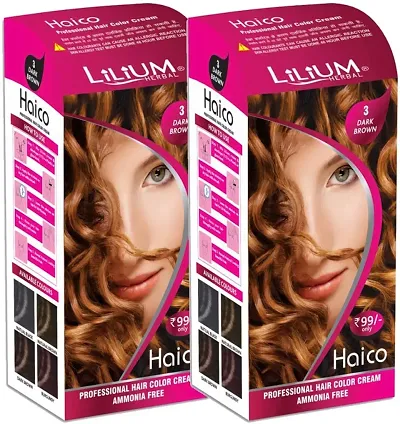 Herbal Haico Professional Hair Color Cream , 3 Dark Brown