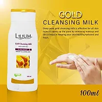 Lilium Aloe Vera Moisturizer Face  Body Lotion with Gold Cleansing Milk, 100ml Each-thumb1