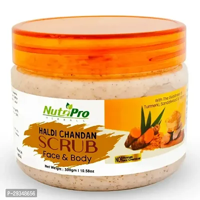 Nutripro Haldi Chandan Face Scrub 300Gm Exfoliate Brighten And Nourish Suitable For All Skin Types