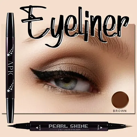 Apk 2 In 1 Pearl Shine Liquid Eyeliner-Pk20(Brown) 0.12 G