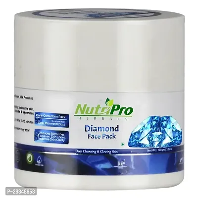 Nutripro Diamond Face Pack For All Skin Types 100Gm Helps Brighten Glowing Skin With Multanimitti Almond Oil Extract No Paraben Sulfate-thumb0