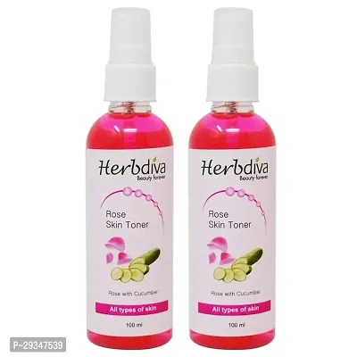 Herbdiva Rose Cucumber Skin Toner For All Types Of Skin 100Ml Pack Of 2