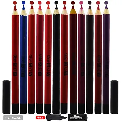 Matte Finish Lip Liner Pencil Pack Of 12 With Kajal-thumb0