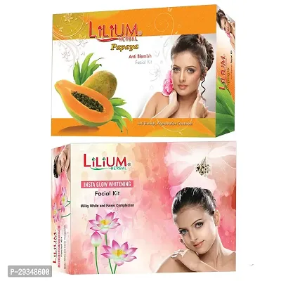 Lilium Papaya And Whitening Facial Kit For Extra Glow And Smoothness 80 Grams Each-thumb0