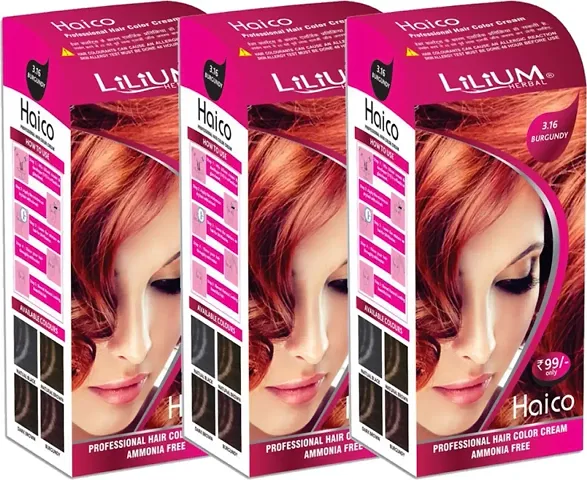 Herbal Haico Professional Hair Color Cream , 3.16 Burgundy