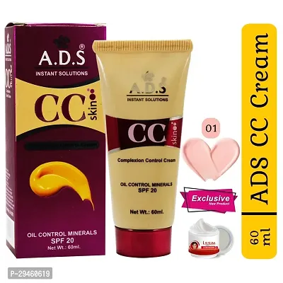 Ads Spf-20 Cc Cream-A1676-01 With Skin Whitening Cream 20Ml Foundation (Beige Light, 60 Ml)