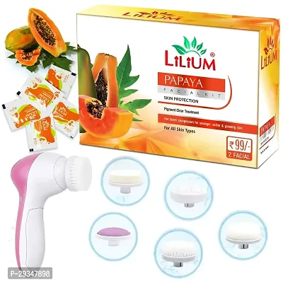 Lilium Papaya Facial Kit 60G With Multifunction 5In1 Massager-thumb0