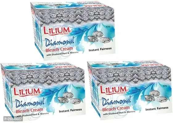 Lilium Herbal Diamond Instant Fairness Bleach Cream Pack Of 3 42 G-thumb0