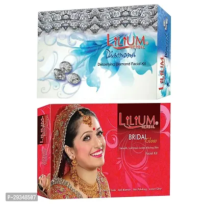 Lilium Diamond And Bridal Facial Kit For Extra Glow And Smoothness 80 Grams Each