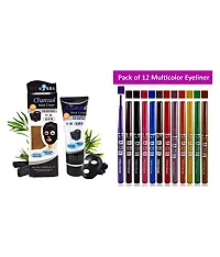 Adbeni 20k Eyeliner with Charcoal Face Mask Cream; 135 Gm - Set of 12-thumb1