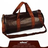 Adbeni Sport Leather Gym Duffel Shoulder Bag for Men and Women, (Brown)-thumb1