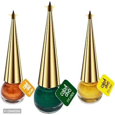 Eye Liner, Water Resistant, Long-Lasting, Shade- Green 03, Copper 04, Golden 06 (Elnr102) Each 7 Ml (Green, Copper, Gold)-thumb0