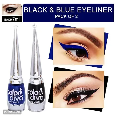 Black And Blue Eyeliner Pack Of 2 14 Ml (Blue And Black)