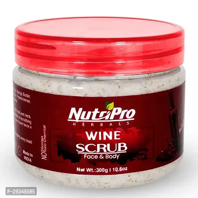 Nutripro Wine Face Body Scrub 300Gm Red Grapes Seed Extract Antioxidants Natural Oils For Skin Rejuvenation Deep Cleansing Infused With The Power Of Red Wine Suitable For All Skin Types