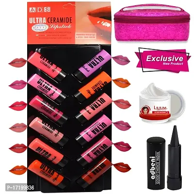 Adbeni Ultra Ceramide Matte Lipstick Multicolor Combo Of 12 2.5 gm With Kajal?-thumb2