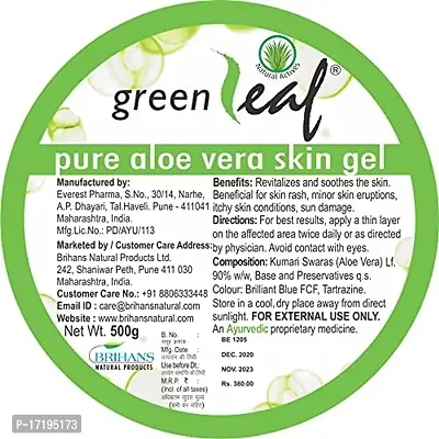 Greenleaf Aloe Vera skin Gel 100% Pure Natural Gel - Ideal for Skin, Face, Acne Scars, Hair Care, Moisturizer  Dark Circles 500gms-thumb4