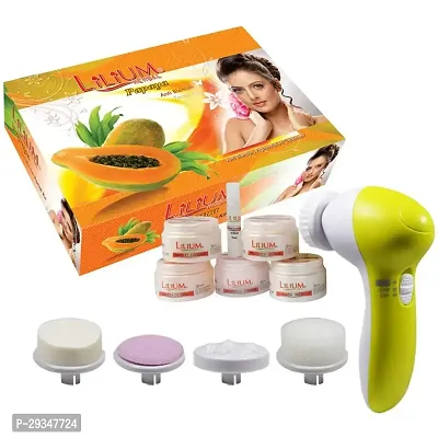 Lilium Herbal Papaya Anti Blemish Pigmentation Treatment Facial Kit 310Gm With Face Massager