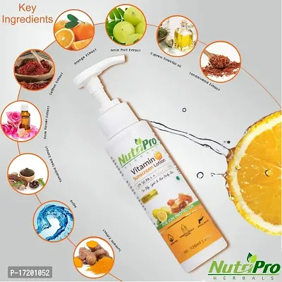 NutriPro Vitamin-C Sunscreen Lotion SPF 50 PA++, UVA  UVB 120Ml | Amla Fruit Extract  Orange Peel Extract | For Oily, Light  Non-Sticky Skin-thumb4