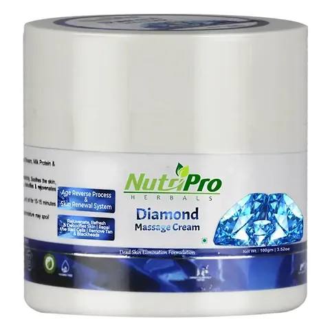 Nutripro Diamond Massage Cream For All Skin Type 100 Gm With Vitamin E Lavender Oil Diamond Dust Paraben Free Cruelty Free Vegan