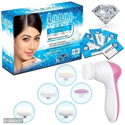 Lilium Diamond Facial Kit 60G With Multifunction 5In1 Massager