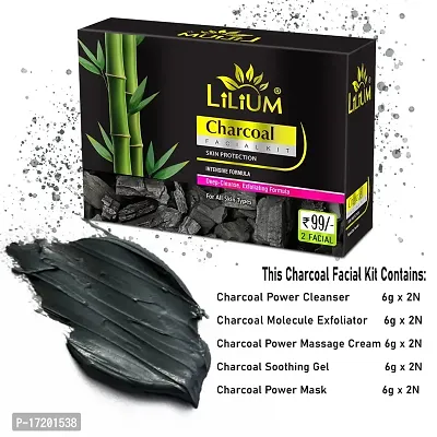 Lilium Charcoal Facial Kit, 60g with Multifunction 5in1 Massager-thumb2