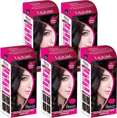 Herbal Haico Professional Hair Color Cream Pack Of 5, 112G, Black