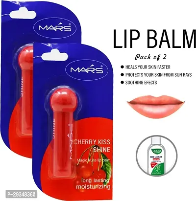 Mars Cherry Kiss Shine Lip Balm Mk033 2 4 5G Pack Of 2 Cherry Pack Of 2 4 5 G