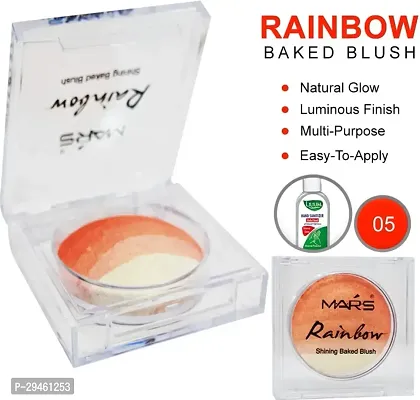 Mars Rainbow Shining Baked Blush, (Kf8274-05), 22G With Lilium Hand Cleanser (Corallina)-thumb0