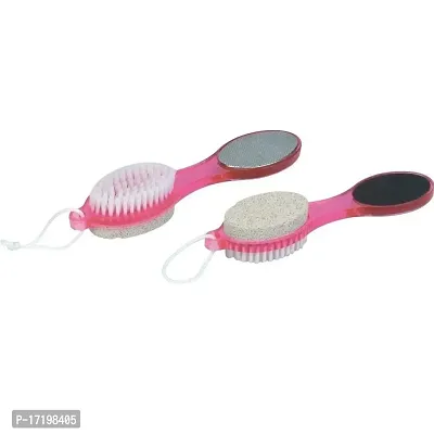 adbeni 4-in-1 Multi-use Pedicure Paddle Brush - 4 Step (Cleanse, Scrub, File and Buff) - Color May Vary