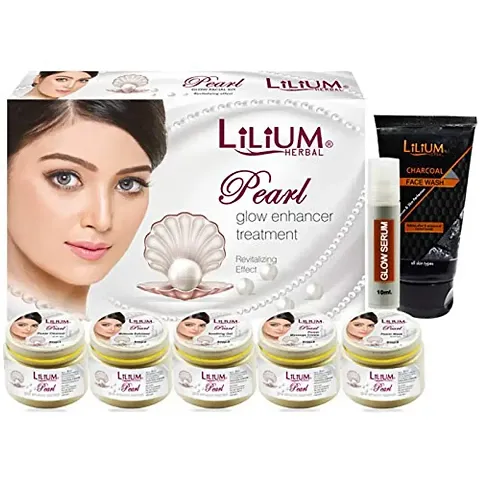 Adbeni Combo - Lilium Pearl Facial Kit With Charcoal Face Wash, Pack of 2, (GC875)