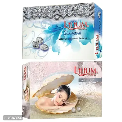 Lilium Pearl And Diamond Facial Kit For Extra Glow And Smoothness 80 Grams Each