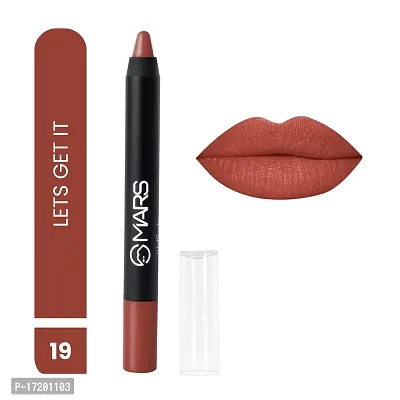 MARS Long Lasting Crayon Lipstick up to 12 Hours Stay | Matte Finish | Waterproof | Won't Smudge Won't Budge Lip Crayon (3.5 gm) 19-Let's Get It-thumb2