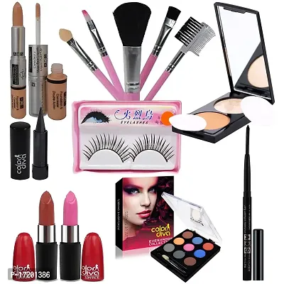 Adbeni Combo - Perfect Face Makeup With Brush Set, Pack of 13, (GC1444)