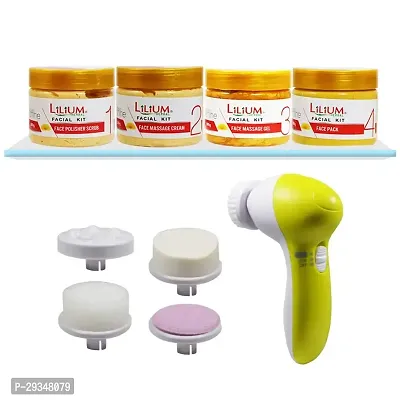 Lilium Radiant Gold Facial Kit 2Kg With 5In1 Face Massager Skin Whitening Cream Pack Of 3-thumb0