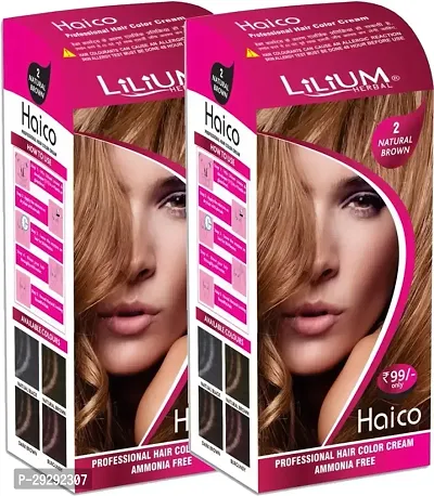 Herbal Haico Professional Hair Color Cream , 2 Natural Brown-thumb0