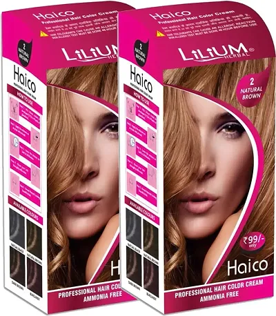 Herbal Haico Professional Hair Color Cream , 2 Natural Brown