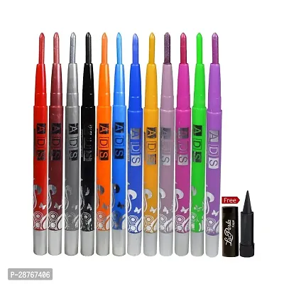 Trendy Eye Liner And Lip Liner Pack Of 12 Pieces With Eye Conic Kajal-thumb0