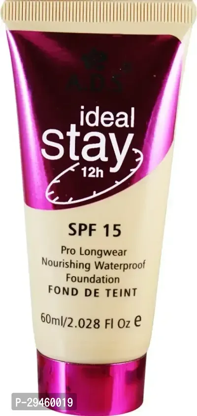 Ads Ideal Stay Foundation Spf15 12Hr A1683-01 Foundation (Ivory, 60 Ml)