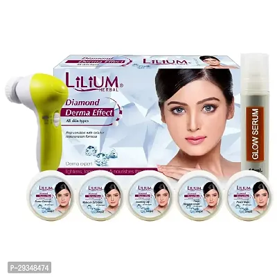 Lilium Dimaond Effect Facial Kit220Gm With 5In1 Face Massager Skin Whitening Cream Pack Of 3