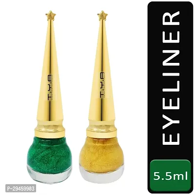 Eye Liner, Water Resistant, Long-Lasting, 5.5Ml Each (Elnr102) (Green 03, Gold 06)-thumb0