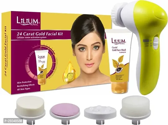 Lilium 24 Carat Gold Facial Kit80G With Face Wash60G And Face Massager 2 Items In The Set