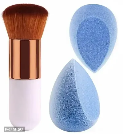 2+1 Pcs Makeup Sponge Set With Compact And Foundation Brush, Foundation Beauty Blender For Liquid Cream And Powder, Multicolour (Brsh1007-Blndr1001) ()-thumb0