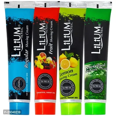 Lilium Fruit Lemon Regular Menthol Shaving Cream 120G Each Pack Of 4-thumb0