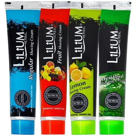 Lilium Fruit Lemon Regular Menthol Shaving Cream 120G Each Pack Of 4